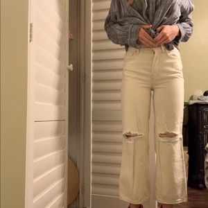 Free People Wide Leg Cropped Jeans